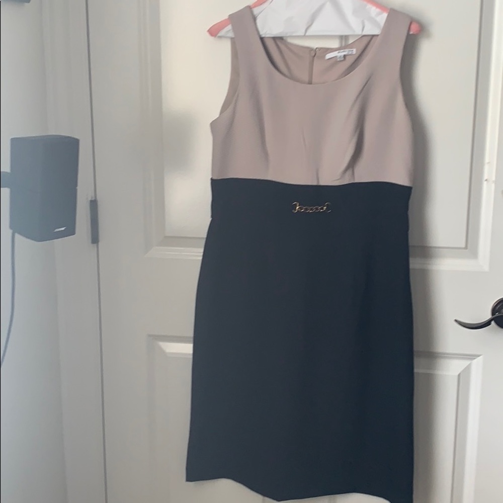 Tan and black dress